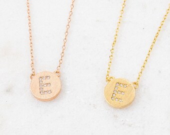 Initial Pendant Necklace | E