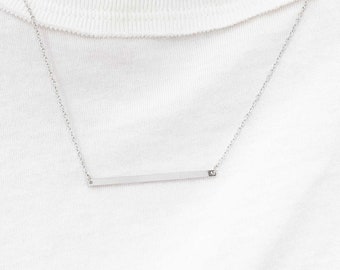 Minimalist Bar Necklace | Silver