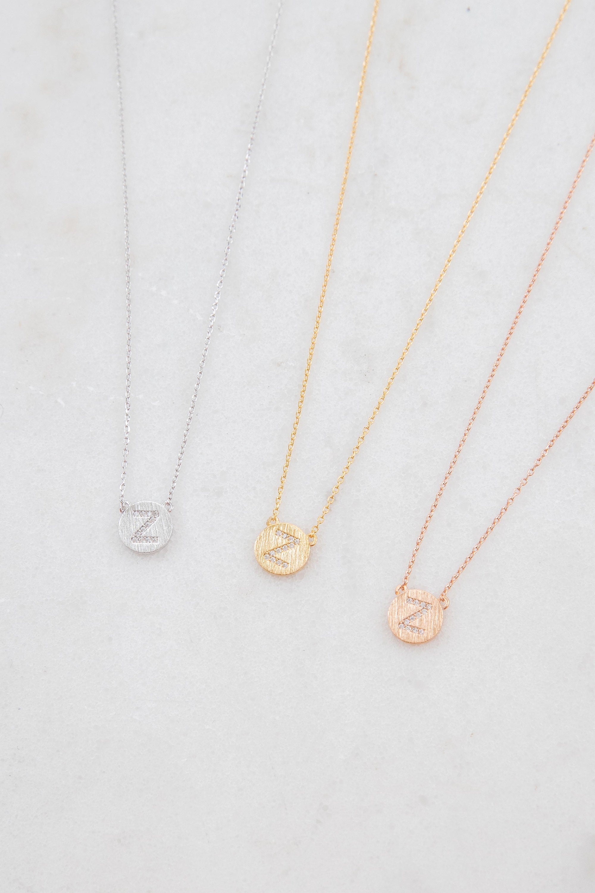 Initial Pendant Necklace Z Etsy