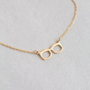 Geek Glasses Necklace (14K Gold) - Etsy