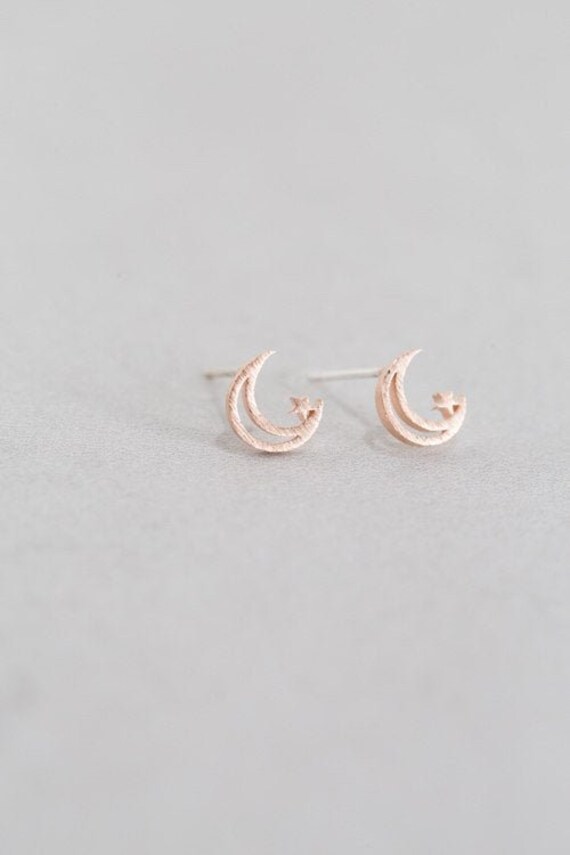 Halbmond Stern Umriss Ohrringe Etsy