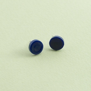 Porsha Circle Stud Earrings | Navy