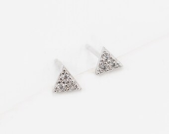 Triangle Dot Earrings - Etsy