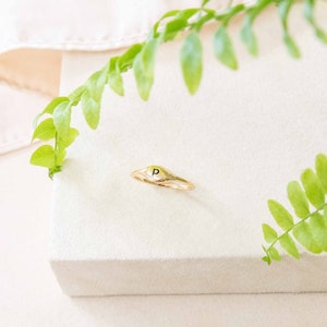 May include: A gold signet ring with a raised oval top featuring the letter "P" in black.