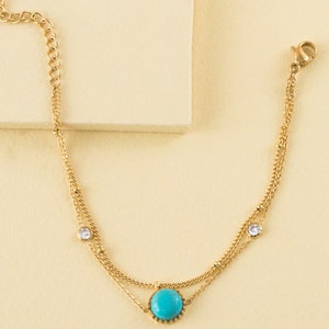 Globetrotter Stone Bracelet | Gold (14K)