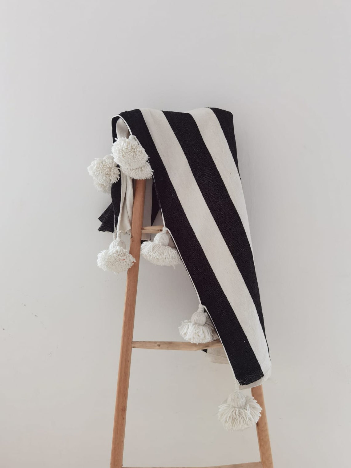 Moroccan Pom Pom Throw Blanketsoft Cotton Moroccan Pom Pom Etsy