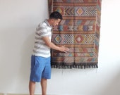Moroccan Cactus silk accent rug, light brown Butterscotch flat weave rug, hand-woven by Berber women from the Atlas Mountains in Morocco.
