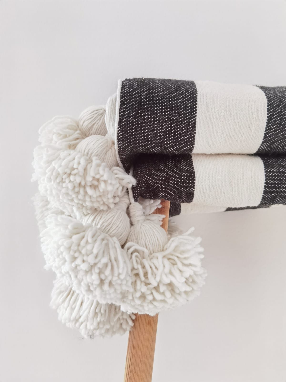 Moroccan Pom Pom Throw Blanketsoft Cotton Moroccan Pom Pom Etsy