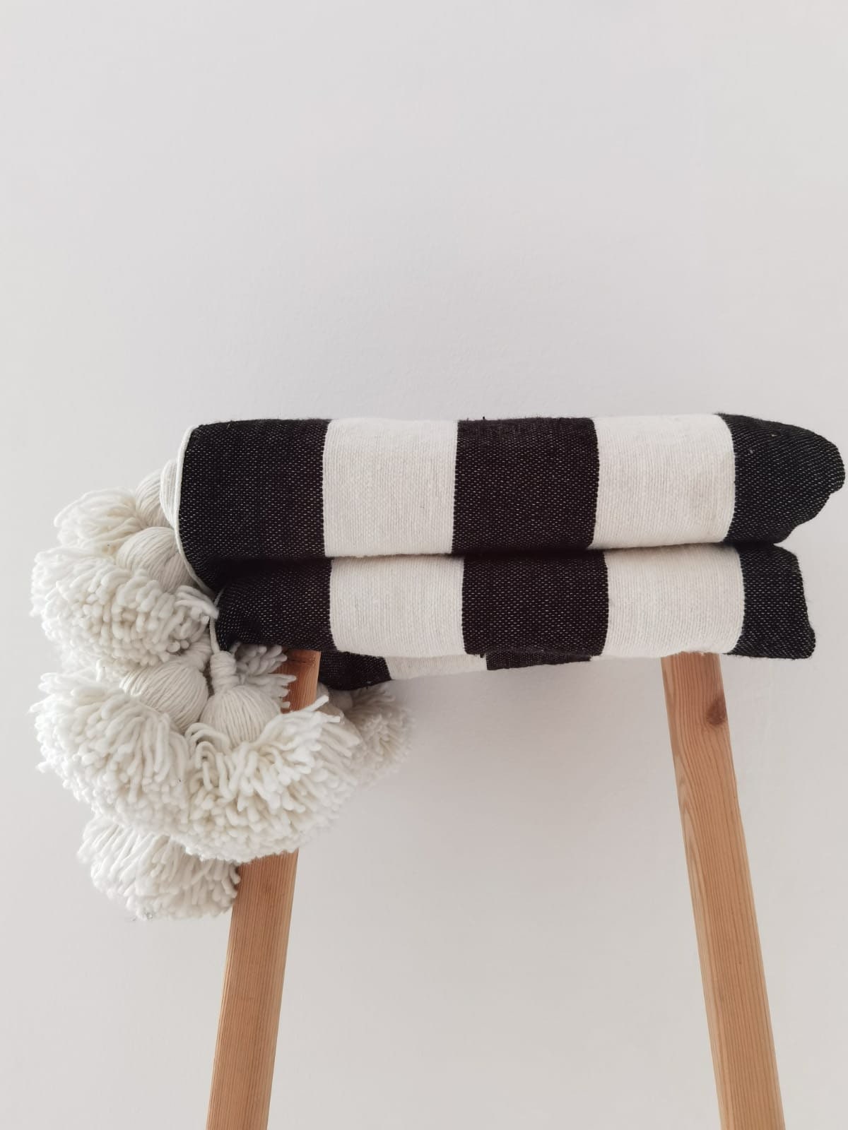 Moroccan Pom Pom Throw Blanketsoft Cotton Moroccan Pom Pom Etsy