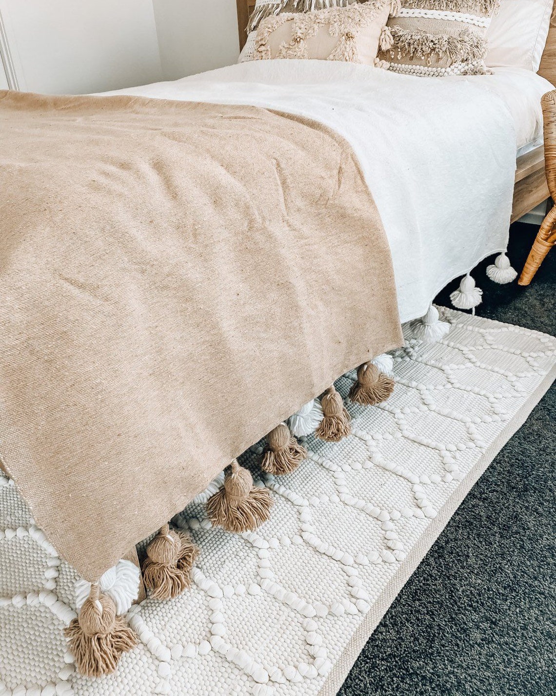 Amazing Pom Pom Throw Blanket style cotton 100 Etsy