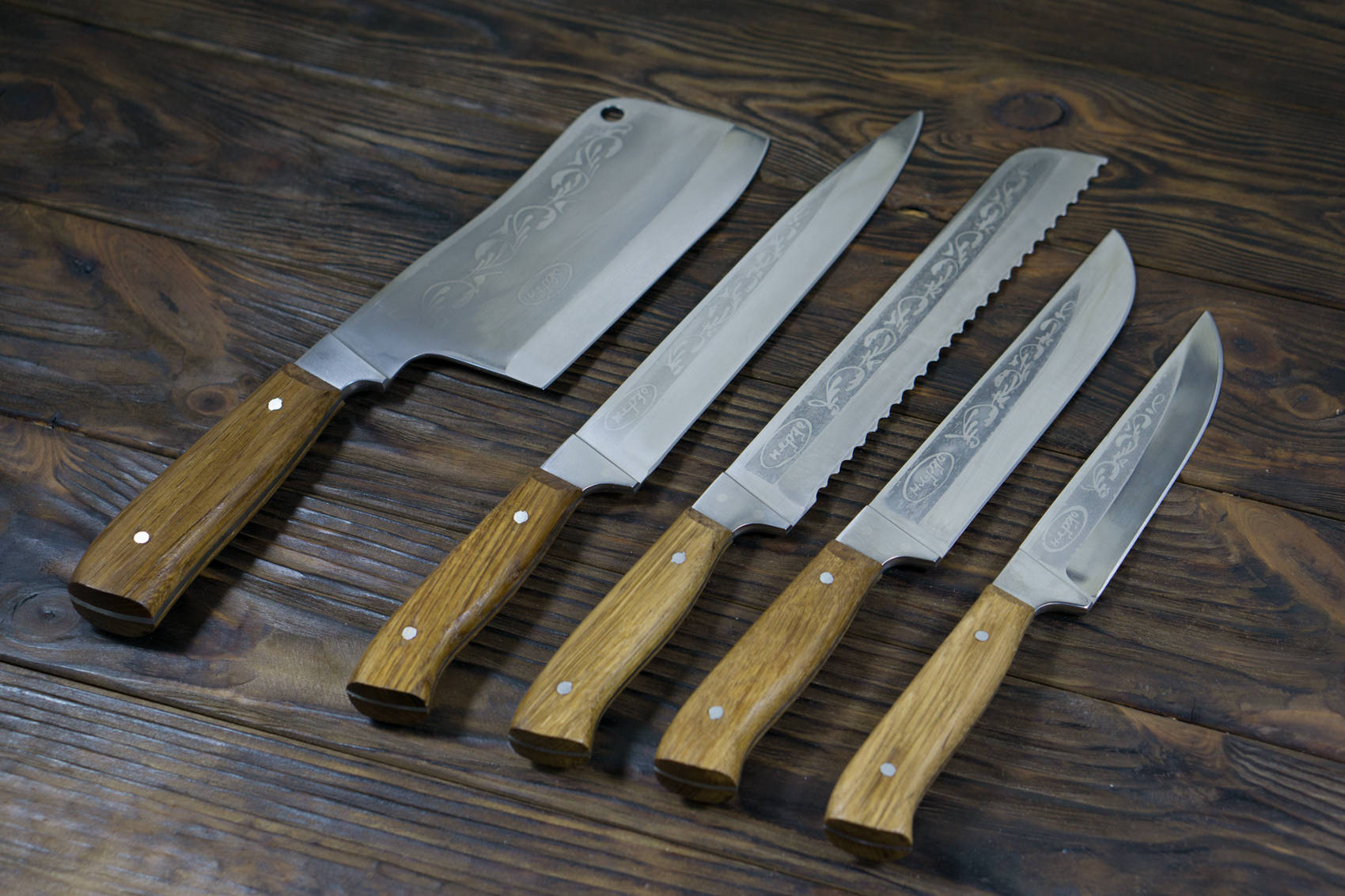 Professional Kitchen Knife Set Engraved Chef Knife Set Etsy