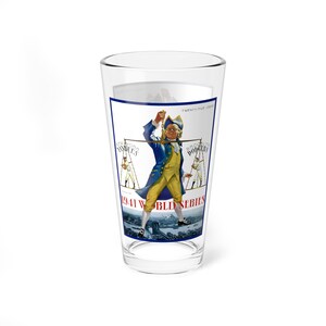 Mixing Glass, 16oz - 1941 Baseball World Series Dodgers-Yankees, Sports Fan Gift, Baseball Memorabilia, Barware, Vintage Glass, Gift for