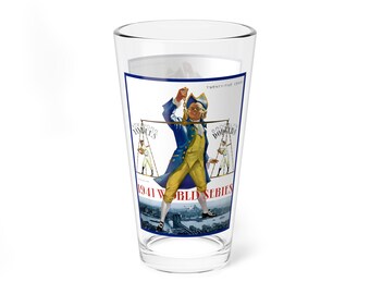 Mixing Glass, 16oz - 1941 Baseball World Series Dodgers-Yankees, Sports Fan Gift, Baseball Memorabilia, Barware, Vintage Glass, Gift for