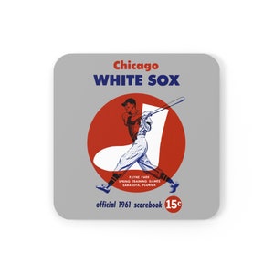 1961 Chicago White Sox Baseball Spring Training Program Cover - Corkwood Coaster Set