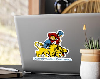Retro Football Decals, 1950s Detroit Lions, Vintage Sports Stickers, Gridiron Decor, Football Fan Gifts, Vinyl Decal Stickers
