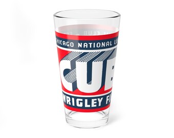 Mixing Glass, 16oz - 1935 Baseball Chicago Cubs Vintage Barware Collector Gift, Retro Drinkware, Baseball Fan, Sports Memorabilia Decor,