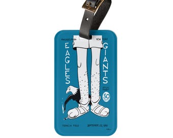 1962 Football Eagles vs Giants Luggage Tag | Vintage Sports Travel ID