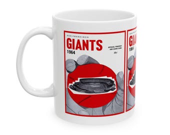 Vintage 1964 San Francisco Giants Baseball Ceramic Mug, Sports Fan Gift, Baseball Memorabilia, Coffee Cup, Tea Mug, Baseball Collectible