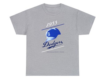 1955 Vintage Brooklyn Dodgers Baseball Program Cover - Heavy Cotton Tee