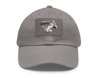 Baseball Classic Dad Hat with Leather Patch, Portland Beavers Cap, Vintage Baseball Hat, Retro Sports Cap, Baseball Fan Gift