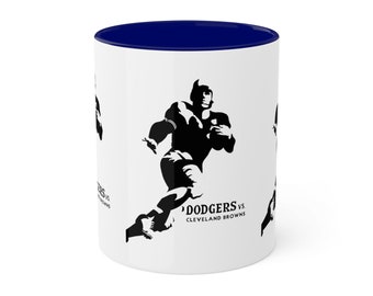 1947 Vintage Brooklyn Dodgers - Cleveland Browns Football  - Colorful Mug, 11oz
