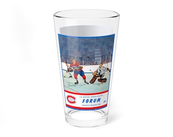 Mixing Glass, Vintage Canadiens Hockey Fan Gift, Whiskey Glass, Cocktail Glass, Barware, Montreal Hockey Decor