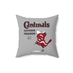 1950 Vintage Fresno Cardinals Baseball Program Cover - California League - Indoor Pillow Case
