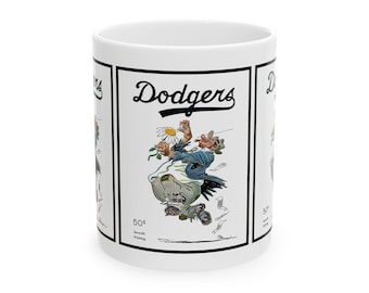 Vintage 1951 Baseball Brooklyn Dodgers Program Ceramic Mug, 11oz 15oz Cup Gift for Sports Fans, Retro Baseball Collector's Item, Coffee Mug