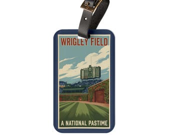 Wrigley Field Baseball Luggage Tag | Stadium Design