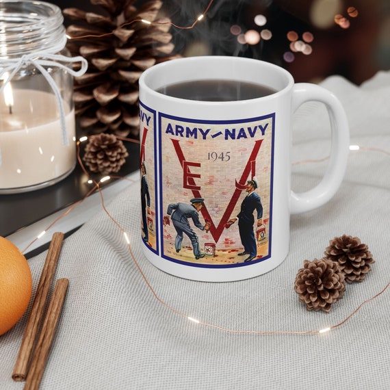 1945 Vintage Army-navy Football VE-VJ Program Cover - Ceramic Mug