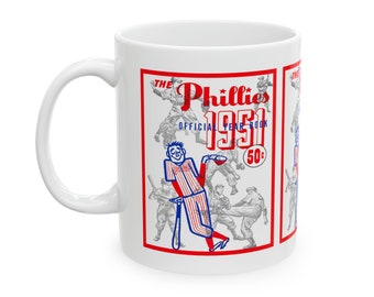 1951 Vintage Philadelphia Phillies Baseball Year Book Cover - Ceramic Mug, 11oz