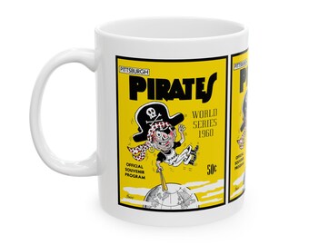 Baseball World Series Pittsburgh Pirates Ceramic Mug, Sports Fan Gift, Baseball Lover Mug, Gift for Sports Enthusiast, Vintage Baseball Mug