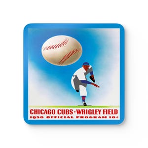 Baseball 1950 Chicago Cubs Coaster Memorabilia, Sports Coaster, Sports Fan Gift, Baseball Collectibles, Kitchen Decor