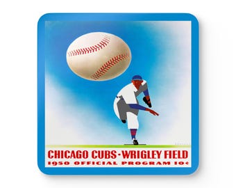 Baseball 1950 Chicago Cubs Coaster Memorabilia, Sports Coaster, Sports Fan Gift, Baseball Collectibles, Kitchen Decor