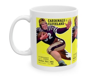 1945 Cleveland Browns - Chicago Cardinals Football Program Cover - Ceramic Mug, 11oz