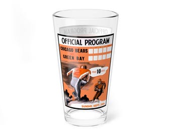 Mixing Glass, 16oz with 1944 Football Chicago Bears-Green Bay Packers design
