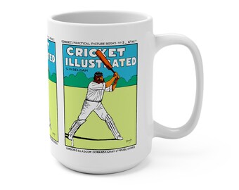 Vintage Cricket Illustrated Drawing - Mug 15oz