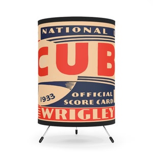 1933 Vintage Chicago Cubs Baseball -Tripod Lamp