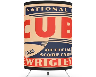 1933 Vintage Chicago Cubs Baseball -Tripod Lamp