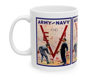 1945 Vintage Army-Navy Football VE-VJ Program Cover - Ceramic Mug, 11oz