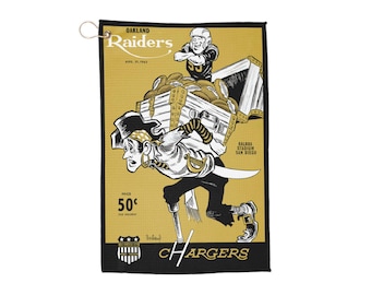 Vintage 1963 Football San Diego-Oakland Golf Towel - Sports Fan Gift, Retro Sports Towel, Golf Accessories, Golf Gift, Golf Towel Set