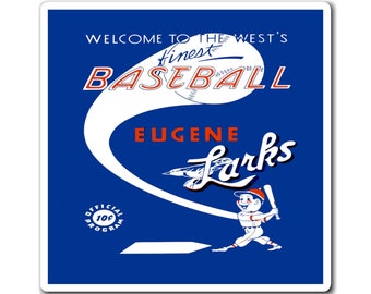 1950 Vintage Eugene Larks - Far West League Baseball Program Cover  - Magnets