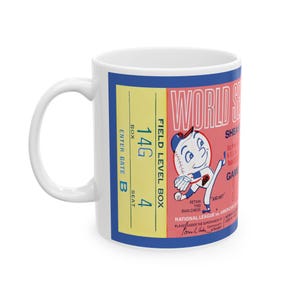 Keramiktasse, 1969 World Series Spiel 3 Ticket - Shea Stadium - New York Mets Baseball, Sport-Memorabilien-Tasse, Baseball-Fangeschenk, Vintage