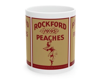 1945 Vintage Rockford Peaches Baseball Yearbook Cover - Ceramic Mug, 11oz