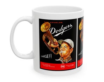 Vintage Ceramic Mug, 1962 Baseball Dodgers, Sports Fan Gift, Retro Coffee Cup, Baseball Lover Gift, Baseball Memorabilia, LA Dodgers Mug,