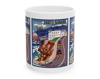 1949 Vintage San Francisco 49ers - Buffalo Bills - Football Program Cover - Ceramic Mug, 11oz