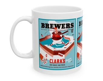 Vintage 1943 Baseball Milwaukee Brewers Ceramic Mug, 11oz, 15oz - Sports Fan Gift, Retro Baseball Cup, Baseball Memorabilia, Collectible