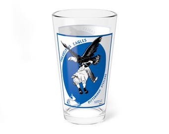 1947 Football Vintage Eagles Steelers, Sports Fan Gift, Barware Decor, Game Day Party Supplies, SportsMixing, Glass, 16oz,
