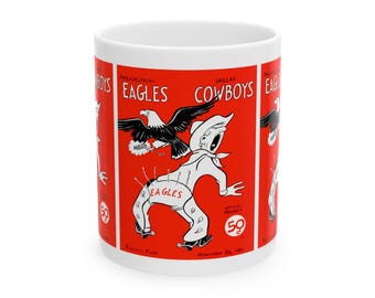 1961 Vintage Dallas Cowboys - Philadelphia Eagles Football Program Cover - Ceramic Mug, 11oz