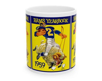Los Angeles Rams 1959 Football Ceramic Mug, Sports Fan Gift, Coffee Cup, Team Logo Memorabilia, Football Collectible